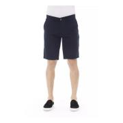 Baldinini Blå Bomull Bermuda Shorts med Dragkedja Blue, Herr