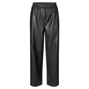 Modström Leather Trousers Black, Dam