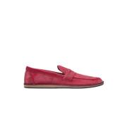 The Row Ponyhair Penny Strap Loafers Red, Dam