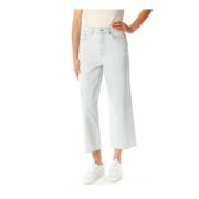 Kenzo Cropped Wide Leg Jeans Blue, Dam