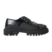 Dolce & Gabbana Studded Leather Trekking Sneakers Black, Herr