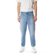 Closed Cropped Tapered Mid Waist Jeans Blue, Herr