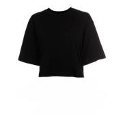 Closed Ribbad Cropped T-shirt Black, Dam