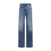 Brunello Cucinelli Blå Denim Straight Leg Pant Blue, Dam