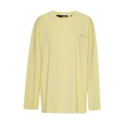 Rotate Birger Christensen Snygg Långärmad T-shirt Yellow, Dam