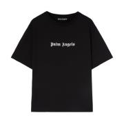 Palm Angels Logo Print Svart T-shirt Black, Herr