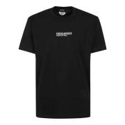 Dsquared2 Bomull Jersey T-shirt med Front Print Black, Herr