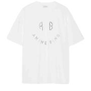 Anine Bing Smiley Tee Boxig Oversized Bomull T-shirt White, Dam