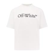 Off White Vit Crew-neck T-shirt 100% Bomull White, Herr