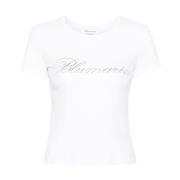 Blumarine T-Shirt N0100 Stilren Casual Tee White, Dam