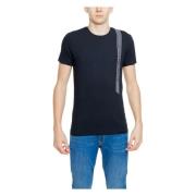 Emporio Armani Svart Bomull T-shirt Korta ärmar Rund Hals Black, Herr