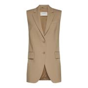 Sportmax Beige Ärmlösa Jackor Beige, Dam