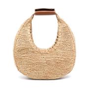 Staud Naturlig Raffia Moon Toteväska Beige, Dam