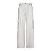 Haikure Vit Cargo Jeans White, Dam