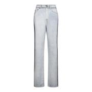 Maison Margiela Faded Denim Jeans med Side Stripe Blue, Dam