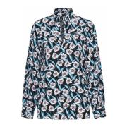 Diane Von Furstenberg Blommig Skjorta med Nyckelhålsdetaljer Multicolo...