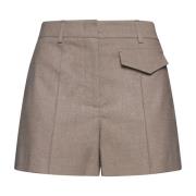 Blanca Vita Taupe Brown Salicaria Mid-Rise Shorts Beige, Dam