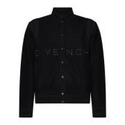 Givenchy Svarta Kappor med Vit/Blå Accent Black, Herr