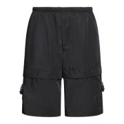 Givenchy Svarta Shorts med Vit/Blå Accent Black, Herr