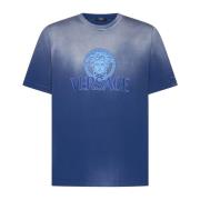 Versace Blå Gradient Medusa Head T-shirt Blue, Herr