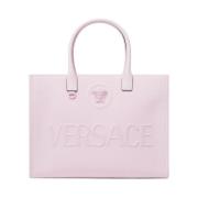 Versace Rosa läder toteväska med Medusa Head Pink, Dam