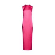 Versace Rosa Satin Cowl-Back Klänning Pink, Dam