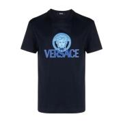 Versace Medusa Logo Bomull T-shirt Navy Blue, Herr