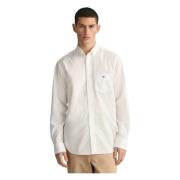 Gant Klassisk Poplin Skjorta med 80-tals Inspirerad Patch White, Herr