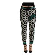 Dolce & Gabbana Ull Jacquard Joggers Multicolor Dragsko Stängning Mult...