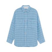 IRO Tweed Overshirt med Lurex-trådar Blue, Dam