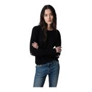 Zadig & Voltaire Svart Kashmir Stjärnpatch Tröja Black, Dam