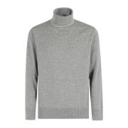 Eleventy Tipping Turtleneck Sweater Gray, Herr