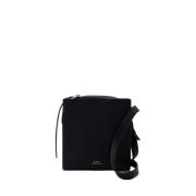 A.p.c. Svart Syntetisk Läder Crossbody-väska Black, Herr