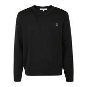 Maison Kitsuné Räv Huvud Patch Tröja Black, Herr