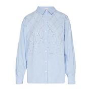 Liu Jo Randig skjorta med strass Blue, Dam