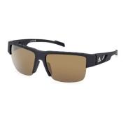 Adidas Matte Black/Brown Sunglasses Sp0074 Black, Unisex