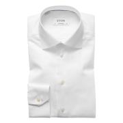 Eton Twill Skjorta - Mångsidig Stil White, Herr