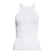 A. Roege Hove High-Neck Cotton-Blend Top White, Dam