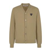 Comme des Garçons Play Stickad Cardigan Sweaters Beige, Herr