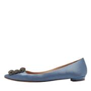 Manolo Blahnik Pre-owned Pre-owned Satin lgskor Blue, Dam