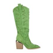 Alma EN Pena Glitter Cowboy Boot med klack Green, Dam