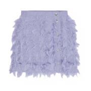 Ganni Fringed Mesh Kjol Purple, Dam