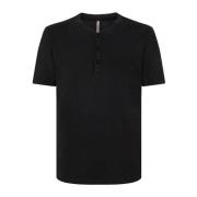 Sun68 Serafino Herr 3-Knapp T-Shirt Black, Herr