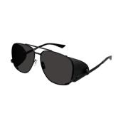 Saint Laurent Svart Läder Spoiler Solglasögon Black, Unisex