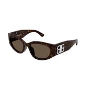 Balenciaga Brun Havana Solglasögon Bb0324Sk 003 Brown, Dam