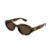 Gucci Stiliga Havana solglasögon med bruna linser Brown, Dam