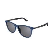 Montblanc Blå Silver Solglasögon Mb0330S 003 Blue, Herr