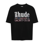 Rhude Svart Flag Bomull T-shirt Black, Herr