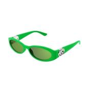 Gucci Grön Båge Grön Lins Solglasögon Green, Unisex