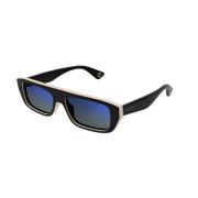 Gucci Stiliga solglasögon med livliga blå linser Black, Unisex
